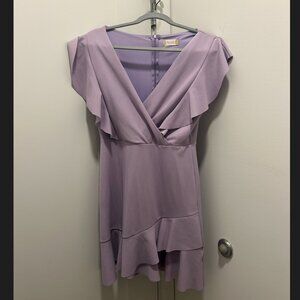 Altar'd State Lavender Mini Dress with Cap Sleeves